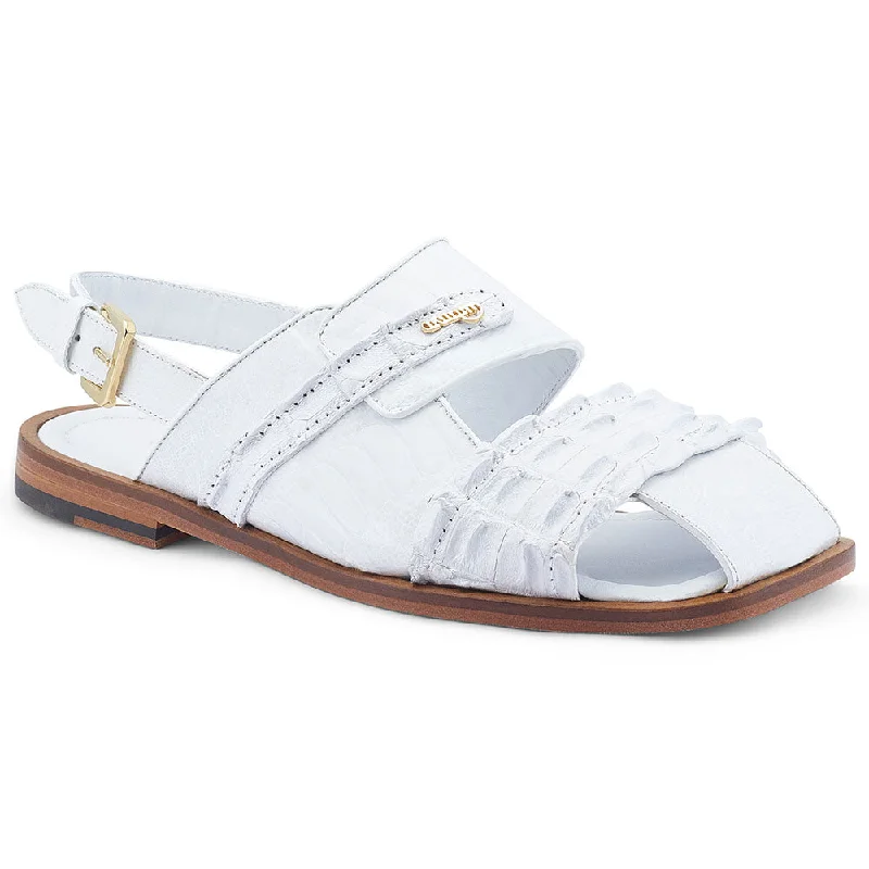 Mauri 5171 Bali Ostrich Leg / Hornback Sandals White