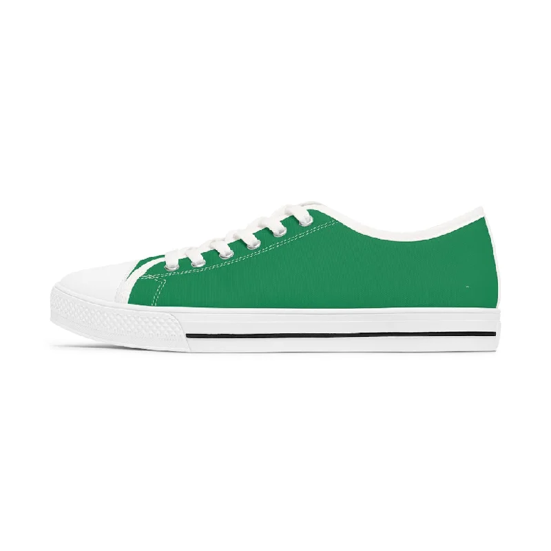 breathable athletic shoes edge-Dark Green Best Ladies' Sneakers, Solid Green Color Women's Low Top Sneakers (US Size: 5.5-12)