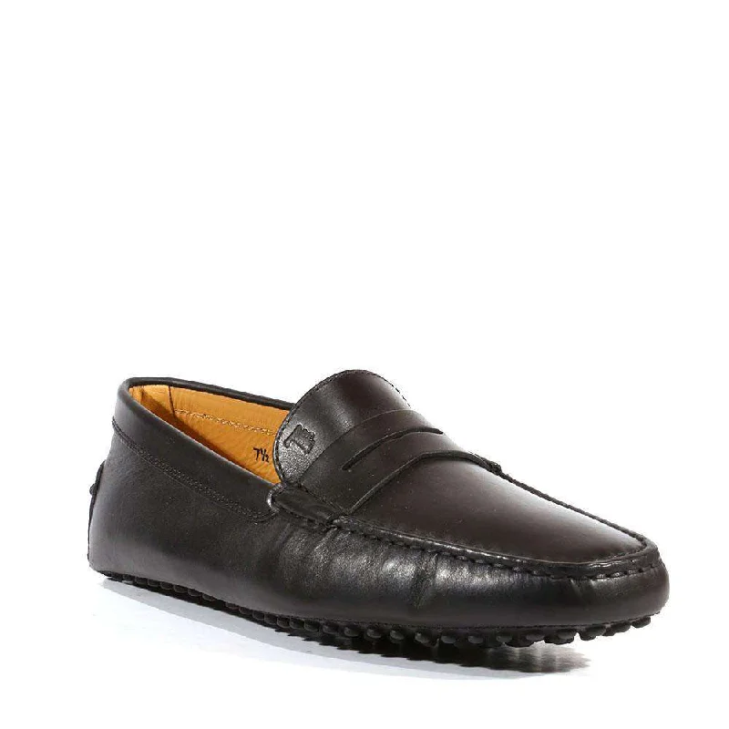 loafers with chic design and comfort-Tods Men Designer Shoes Gommini Driving Leather Square Toe Loafers Black (TDM25)