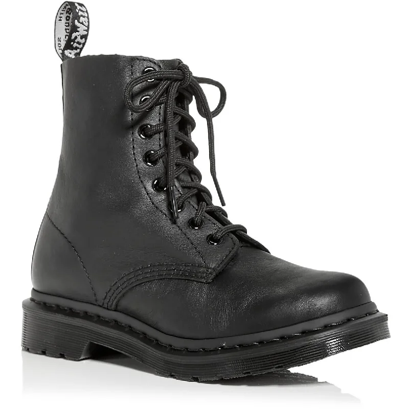 military boots for men-Dr. Martens Womens 1460 Pascal Mono Leather Embossed Combat & Lace-Up Boots