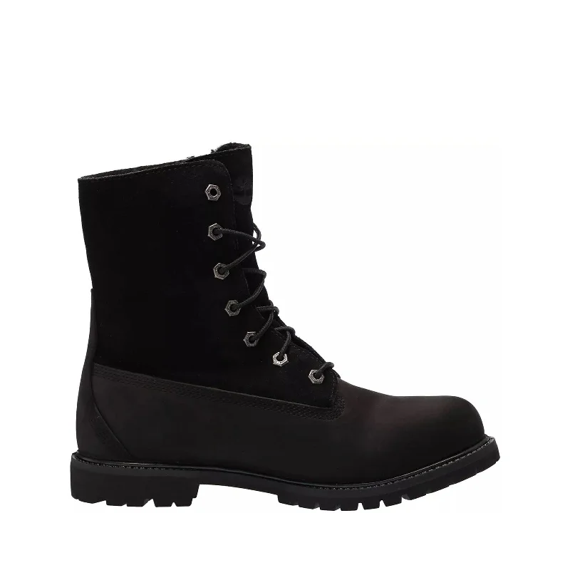 boots with full-length zippers-Timberland Women's Authentic Mid Warm Lined Waterproof Boot, Black-New 2024