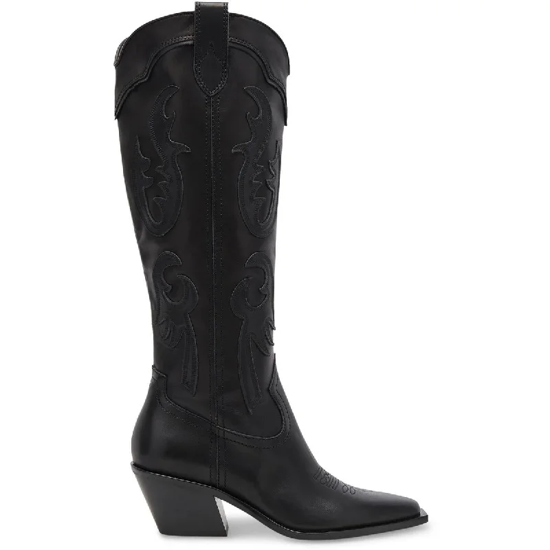 tall boots for fashion-Dolce Vita Womens Samsin Block Heel Cowboy, Western Boots