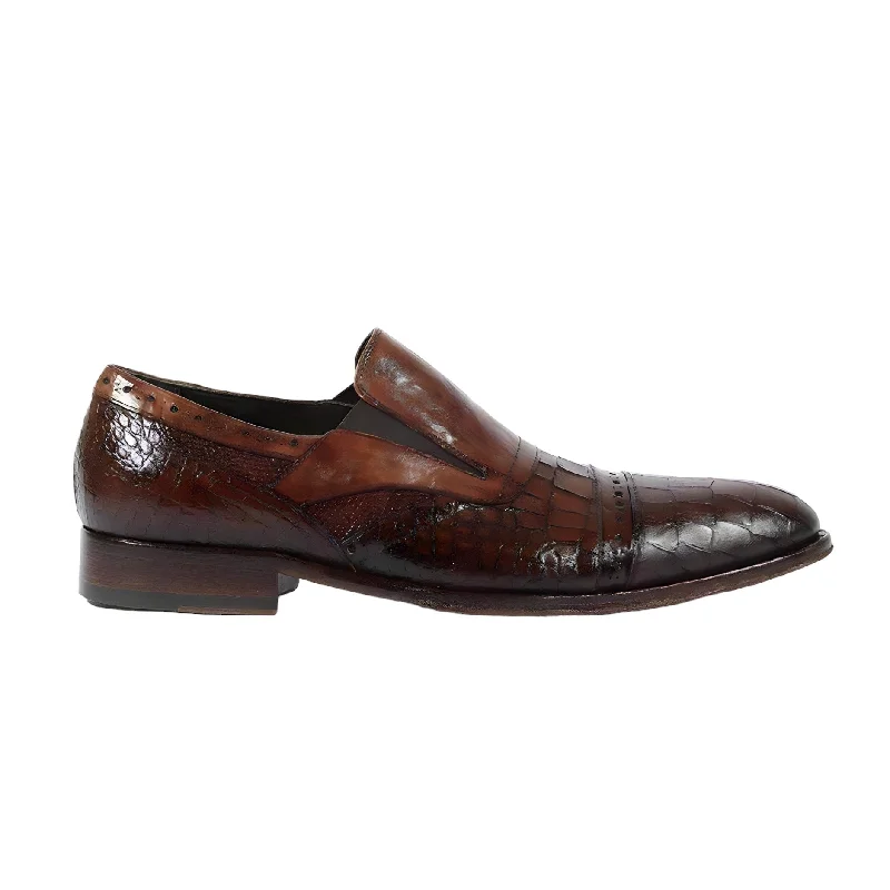 loafers for fashionable office wear-Jo Ghost Men's Italian Designer Shoes Lousiana Baby Bottalato Loafers(JG5113)