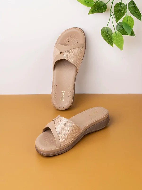 bulk flats cheap buy-Flats with ankle strapWomens Beige Solid Round Toe Casual Slip-On Flats