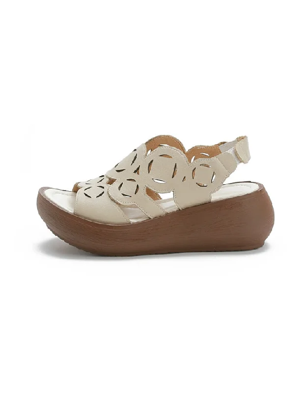 Fish Toe Hollow Wedge Women Sandals Slingback