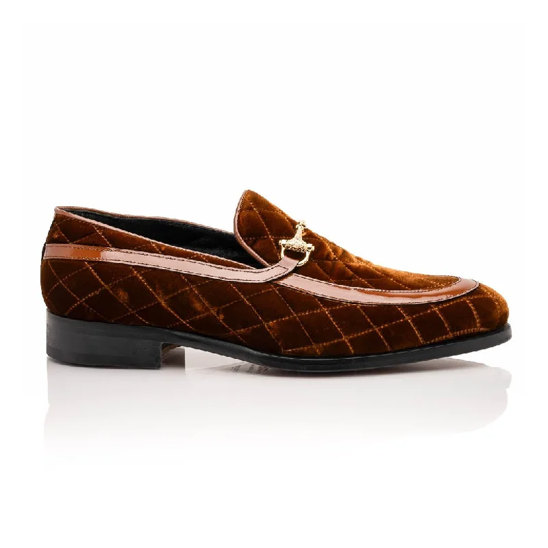 loafers for sleek, polished look-Mauri Allure 3257/1 Men's Shoes Quilted Velvet / Patent leather Slip-on Horsebit Loafers (MA5642)