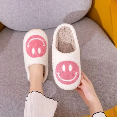 Slippers in warm red-Melody Smiley Face Slippers