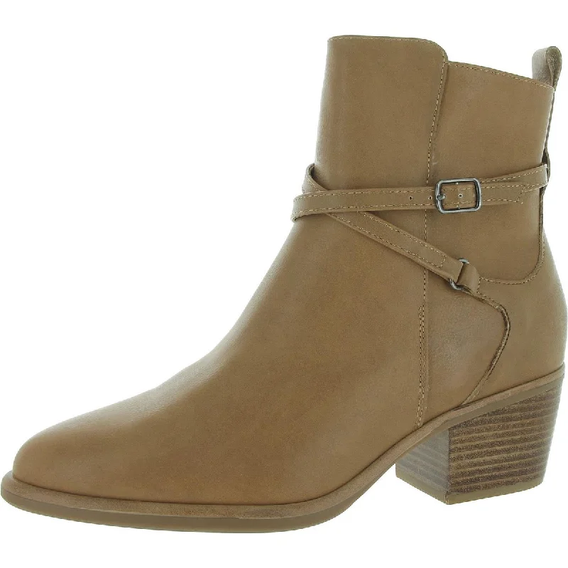 warm winter boots for women-Mia Womens Santina Faux Leather Block Heel Cowboy, Western Boots