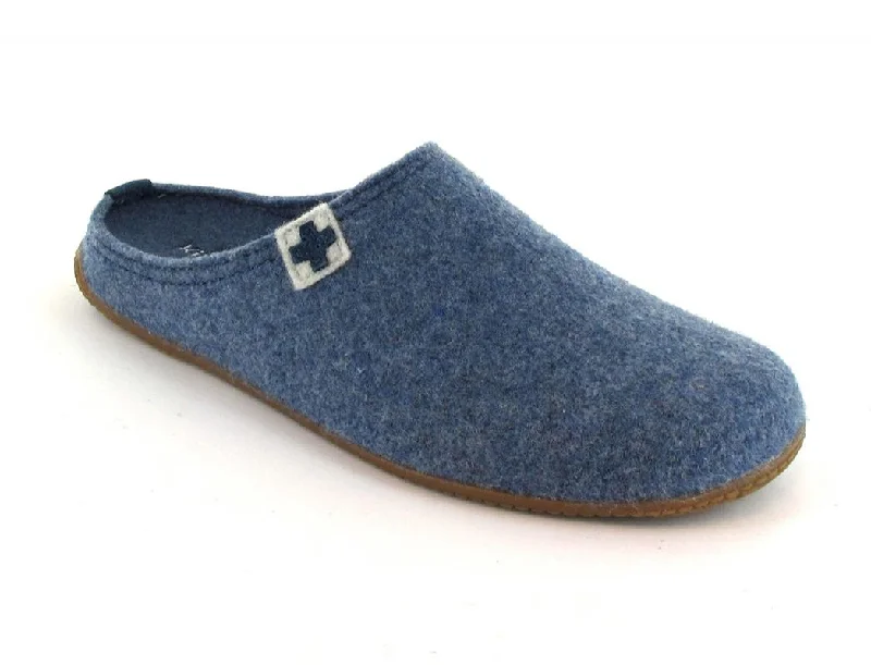 Slippers in soft teal-Living Kitzbuehel Swiss Flag Slippers