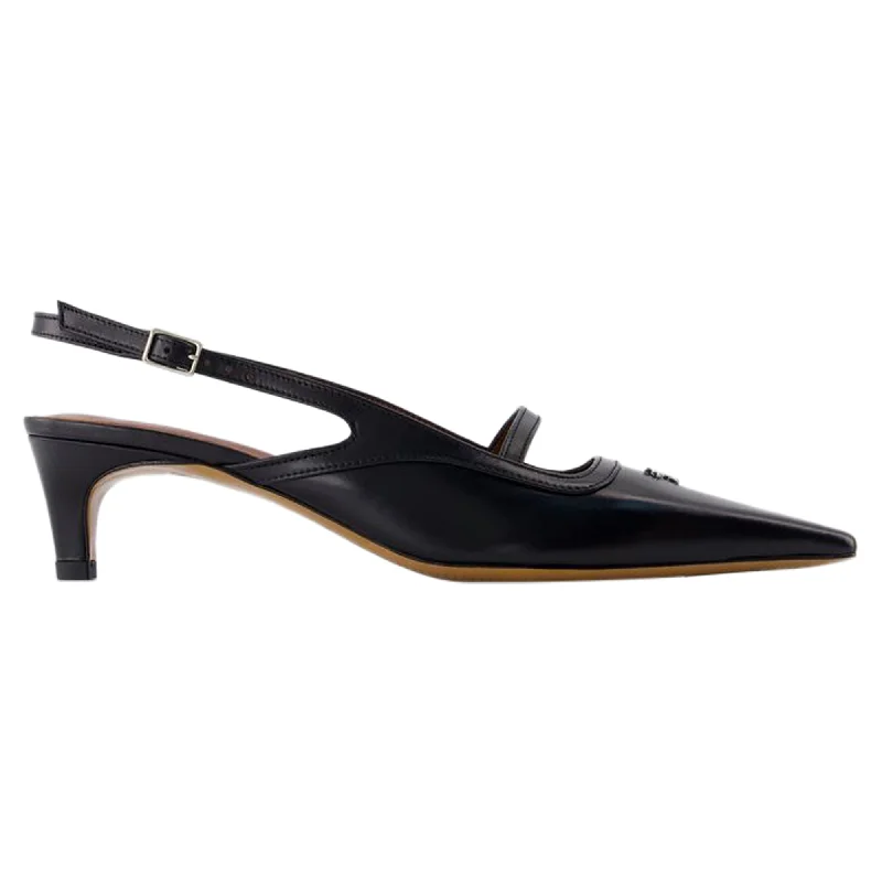 Pointy Sling Back - Maison Kitsune - Leather - Black