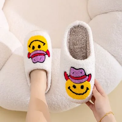 Slippers with bold soles-Melody Smiley Face Slippers