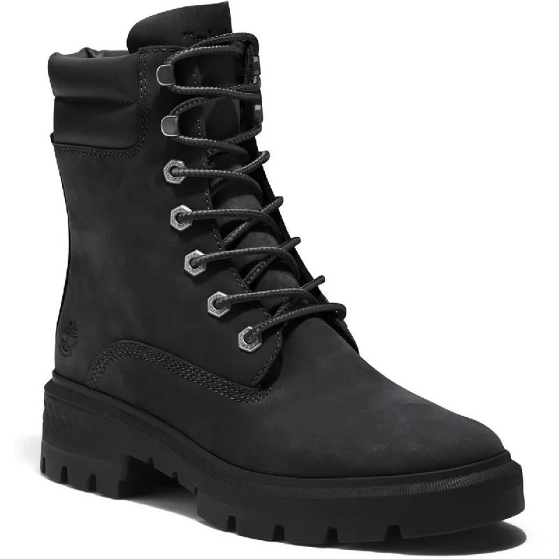 outdoor boots for snow-Timberland Womens Cortina Valley Leather Waterproof Combat & Lace-Up Boots