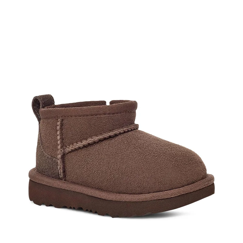 boots for walking through snow-UGG K Classic Ultra Mini Fashion Boot, Burnt Cedar