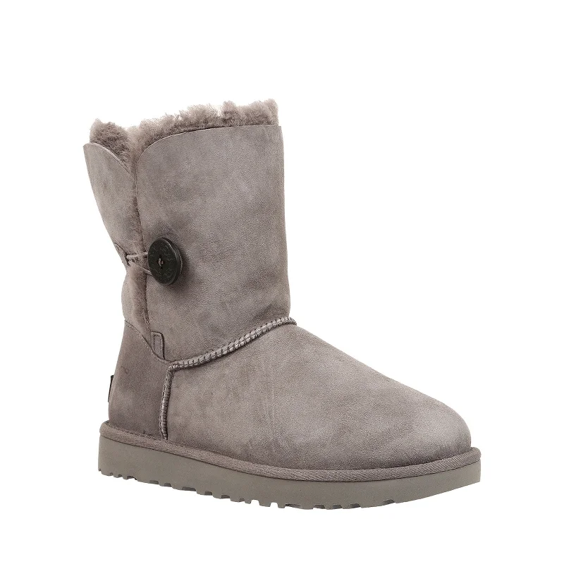 stylish boots for winter-Women's Shoes UGG BAILEY BUTTON II Twinface Sheepskin Boots 1016226 GREY