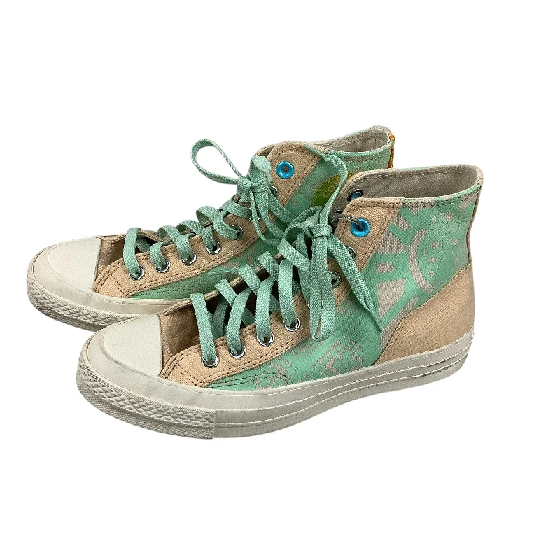 metallic athletic shoes edge-Shoes Sneakers By Converse In Blue & Tan, Size: 8.5