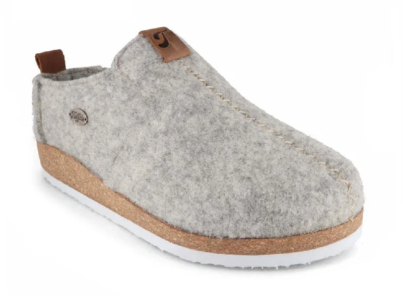 Slippers with soft soles-Tuffeln® Wool Slippers with Arch Support «Heimkehr», light grey