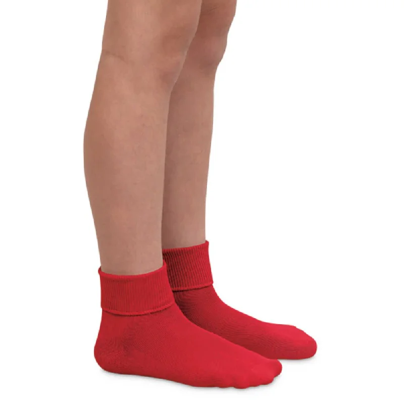 Jefferies Socks Smooth Toe Organic Cotton Turn Cuff Red Socks 9-11