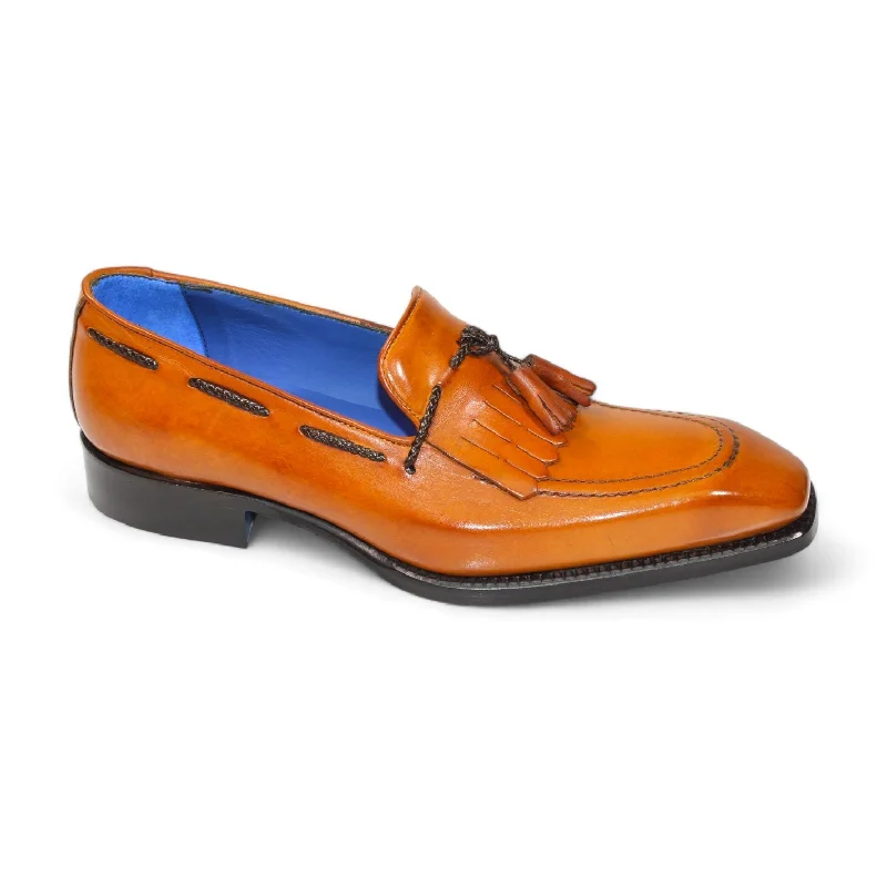 loafers for work and casual events-Emilio Franco Tommaso Men's Shoes Gold Calf-Skin Leather Loafers (EF1273)