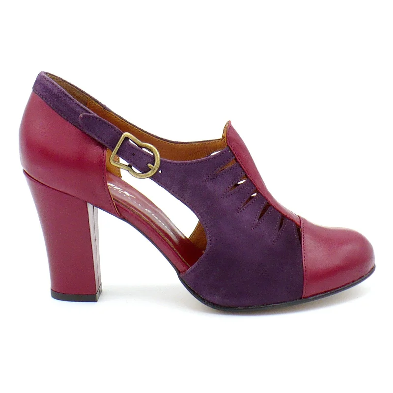 Purple Suede/Red Leather